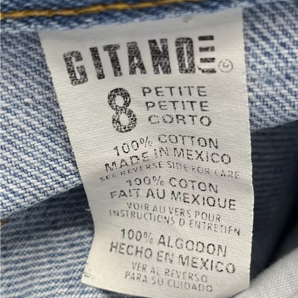 Vintage 90s Gitano Denim Cutoff Shorts High Rise Light Wash 8 petite 8p - Picture 7 of 8